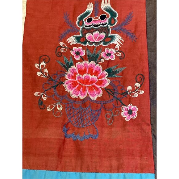 Vtg Bai Jia Bei Chinese Quilt Wall Hanging One Hundred Families Double Sided 3D - Picture 16 of 16